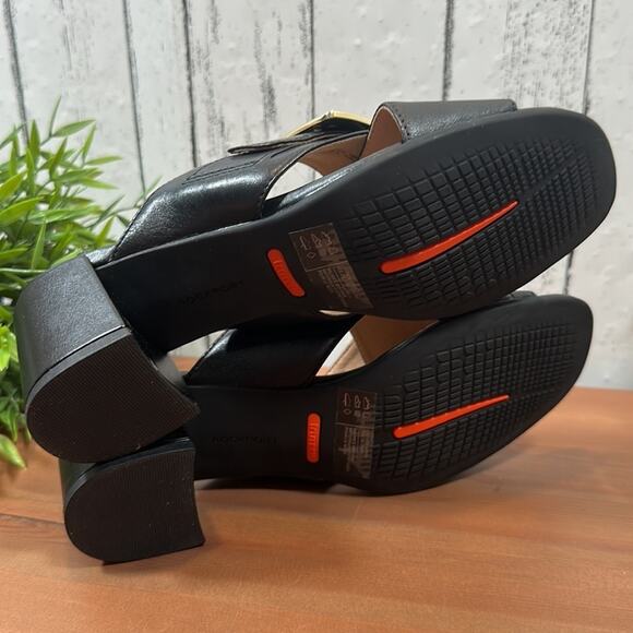 NWOT Rockport Alaina Buckle Total Motion Leather Slide Sandals Size 6.5 - Picture 10 of 11